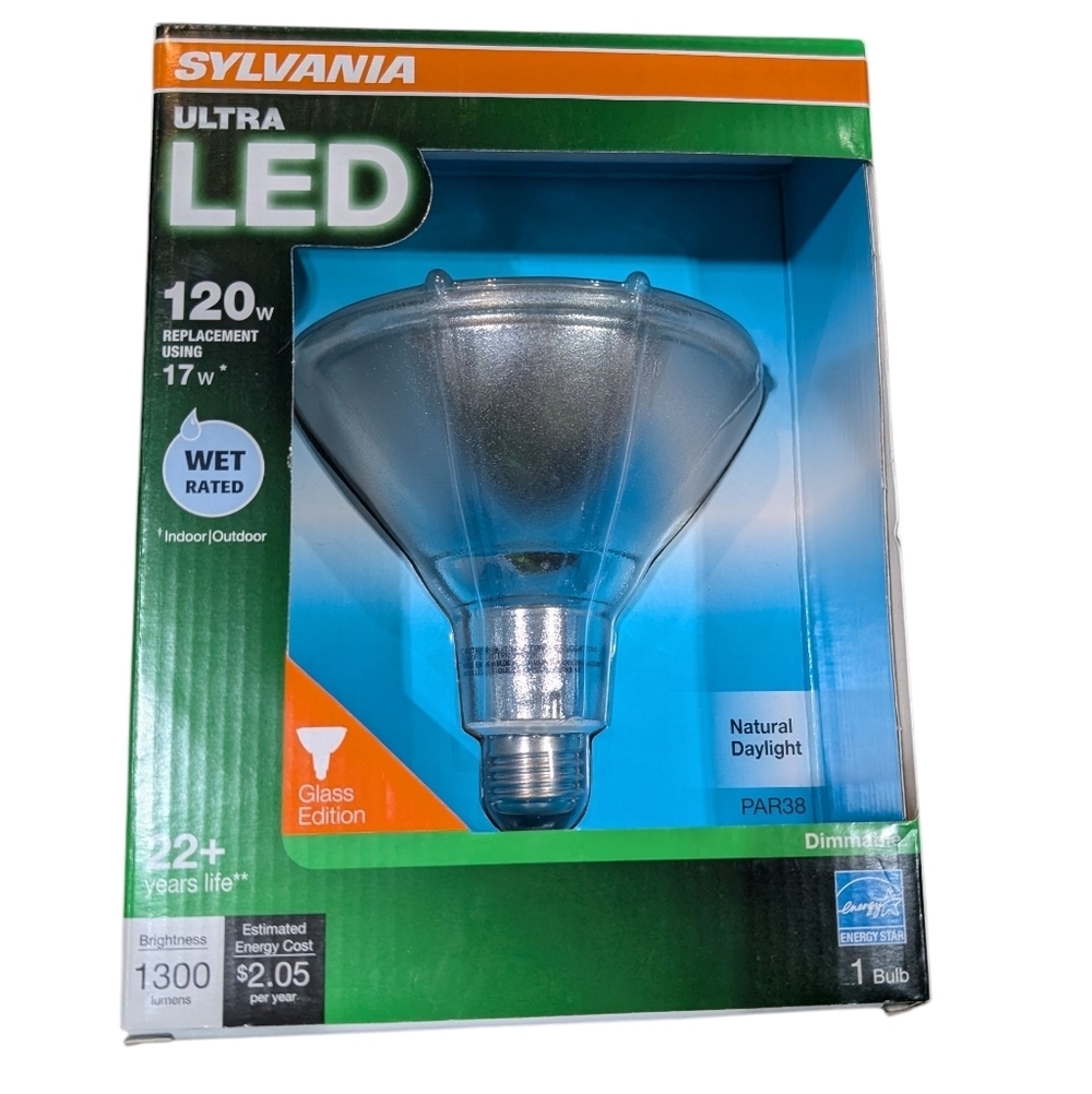 Sylvania Ultra LED Flood Light Bulb F17 W (120W) Wet Rated Outdoor New in Box